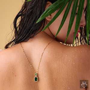 PRAO Emerald Dream Anti-Tarnish Fine Pendant <b>Necklace</b> - Product Image 3
