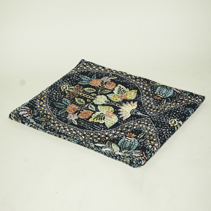 Handmade Kantha Quilt Cotton Embroidered Reversible Paisley Print Vintage <b>Bedspread</b> for Home Hotel - Product Image 3