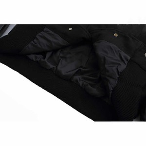 New Custom Patchwork Real <b>Leather</b> Sleeves Embroidery Logo Hot Selling Varsity Letterman <b>Jacket</b> for men - Product Image 5
