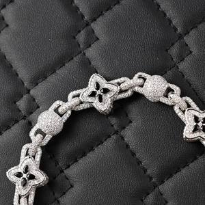 กำไลข้อมือเทนนิสทรงโคลเวอร์ประดับโมอิสซาไนต์ D VVS1 ชุบทองบนเงินแท้ เครื่องประดับฮิปฮอปสำหรับผู้หญิง ขนาด 8 มม. เพชร VVS Dvars - Product Image 2