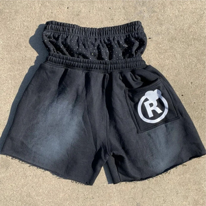 Shorts décontractés pour hommes à double taille, impression sérigraphique personnalisée, cordon élastique uni, poches, 100 % coton – Ventes flash - Product Image 6