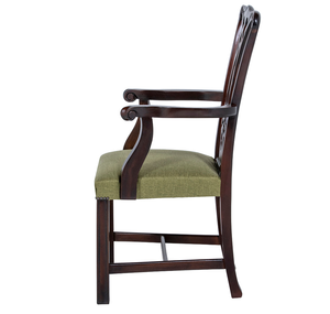 Fauteuil de salle à manger classique style Chippendale en acajou, reproduction antique, dossier à rubans, chaise en bois massif pour salle à manger 1404439 - Product Image 4