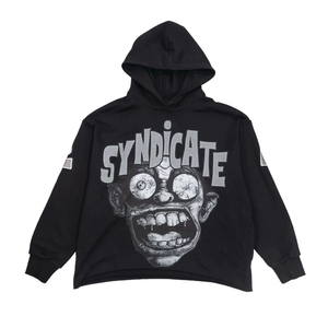 Unisex Regular Fit Crop Hooded Acid <b>Wash</b> Anti-Wrinkle Double Pocket Front Streetwear Hoodie Solid Color Knitted 370g 100% Cotton - Product Image 3