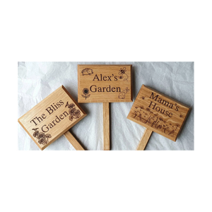 Letrero de Jardín de Madera Maciza Personalizado, Placa Decorativa para Exteriores Grabada con Láser, Letreros de Madera Personalizados para Jardín, Tiendas de Regalos y Viveros - Product Image 4