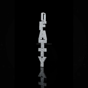 Custom Moissanite Diamond Number Pendant Iced Out 925 Sterling Silver Rhodium Plated Geometric Design Hip Hop Jewelry - Product Image 1