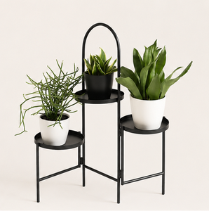 Modern 3 Tier Metal Plant Stand Flower <b>Pot</b> <b>Holder</b> Indoor Outdoor Garden Display Rack for Living Room Balcony Corner - Product Image 1