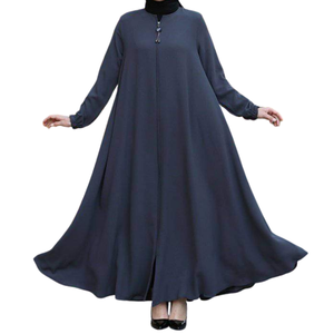 Abaya pour femmes en tissu doux, dernier design, fermeture éclair centrale, style turc, respirante, en mousseline, lin et satin, robe de prière islamique confortable - Product Image 3