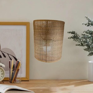 Rattan <b>Wall</b> Lamp Round Woven <b>Wall</b> Light Natural Decorative <b>Sconce</b> for Living Room Aisle Tea Room - Product Image 5
