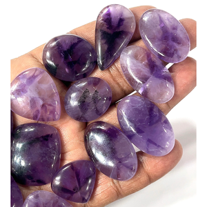 Cabochons de quartz améthyste étoilée naturelle, pierres précieuses en vrac, formes et tailles variées, environ 20 à 30 mm - Product Image 1