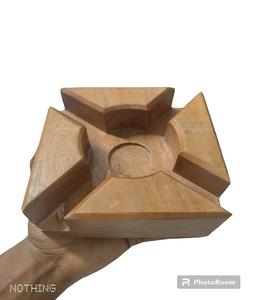 Custom Acacia Natural Wood <b>Candle</b> Holder with Agate Engraved Design for Wedding Tea Party Christmas Home Decor by gm Impex - Product Image 6