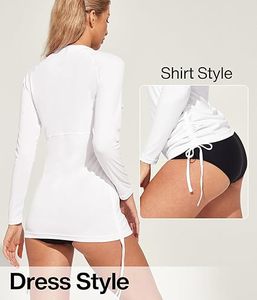 Camiseta de Manga Larga de Alta Calidad para Mujer, Protección UV UPF 50+, Secado Rápido, con Cordón Lateral, Traje de Baño, Top para Surf y Playa - Product Image 2