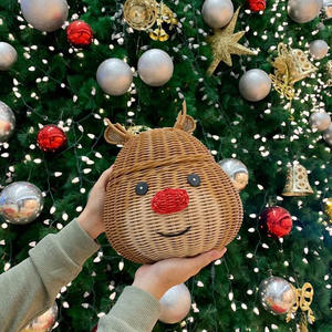 Décorations extérieures de noël modernes, intérieur maison vacances cerf naturel décor rotin fait à la main beau renne - Product Image 6