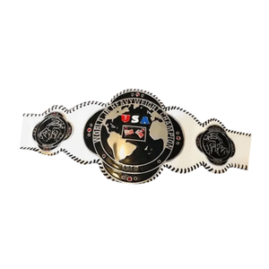 World Heavyweight Championship Belt USA Flag Design with World <b>Map</b> Black and White Strap Collectible Title Belt - Product Image 6