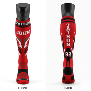 Premium 320 GSM Nylon Spandex Grey Black Panel Flag Football Socks Custom Jacquard Logo <b>Athletic</b> Fit - Product Image 3