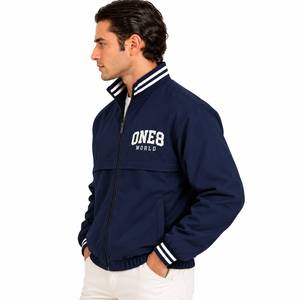 Veste universitaire bleu marine pour homme One8 World, fermeture éclair sur le devant, logo, style preppy, coupe-vent, vêtement d'automne, coupe régulière - Product Image 2