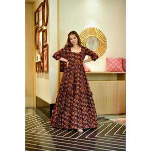 Black Masleen Silk <b>long</b> Gown-AC-7003 - Product Image 2