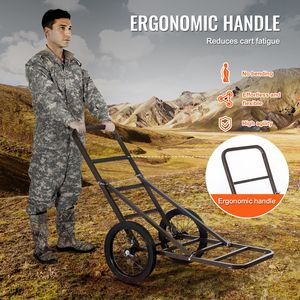 Carrello Pieghevole per Trasporto Cervi con Capacità di 136 kg, Ruote Grandi in Gomma e Maniglia Ergonomica, Carrello da Campeggio Resistente - Product Image 5