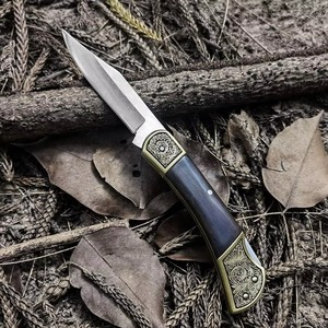 Couteau de chasse et de camping en acier Damas de qualité supérieure, fait main, lame Damas, couteau à dépecer avec étui en cuir, couteaux japonais - Product Image 6
