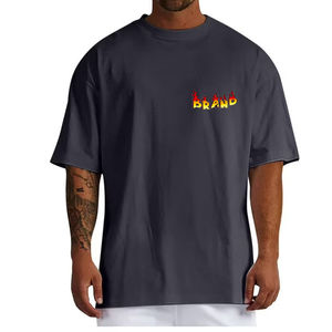 T-shirts personnalisés pour hommes, coupe classique, 100% coton, poids lourd 180g, style hip-hop américain - Product Image 1