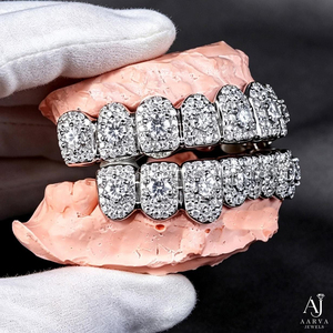 Grillz en argent sterling 925, ensemble complet, orné de diamants, plaqué or rose, bijoux dentaires hip-hop, design personnalisé - Product Image 3