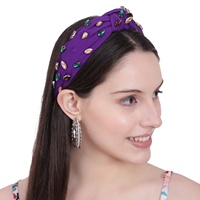 Bandas de satén para el pelo de diseñador para mujeres y niños, bandas para la cabeza con cuentas bordadas hechas a mano, lazo multicolor, accesorio para el Día de San Valentín