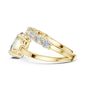 Anillo de Compromiso y Boda SATVIK RATNA con Diamante Ovalado de 2 Quilates Cultivado en Laboratorio, Oro de 18K, Certificado IGI, Diseño Moderno - Product Image 2