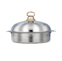 Marmite moderne en acier inoxydable écologique pour service de table avec couvercle en verre trempé, couleur personnalisable, compatible induction et alimentaire
