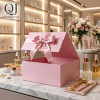 Boîte rigide pliable magnétique personnalisée en ruban noir mat rose écologique haut de gamme pour l'emballage de cosmétiques et de soins de la peau