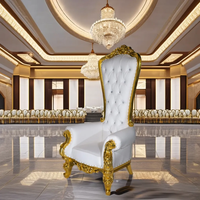 Chaise de trône royale de luxe en or, noir, blanc, rouge, pour roi, reine, princesse, durable, écologique, usage commercial, mariage, salle à manger