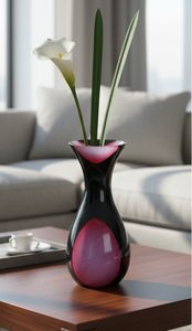 Vase à fleurs en onyx rose et noir, patchwork, fait main, marbre naturel, décoration, art minéral poli, accent décoratif pour la maison, cadeau de luxe - Product Image 4