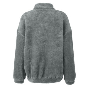 Sweat-shirt d'hiver pour femme en polaire sherpa, écologique, respirant, avec logo sur le devant, pull décontracté pour un usage quotidien - Product Image 2