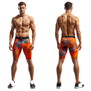 Pantalones Cortos Deportivos Premium para Hombre, Color Naranja Brillante, con Diseño Gráfico, Tela Ligera de Alto Rendimiento y Diseño Deportivo Dinámico - Product Image 3