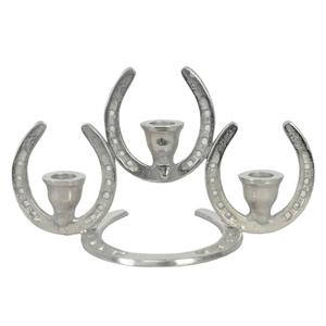 Handmade Silver Horse <b>Shoe</b> Style 3 Arms Candle Stand Decorative Candle <b>Holder</b> Living Room Tabletop Items Decoration For Home - Product Image 1