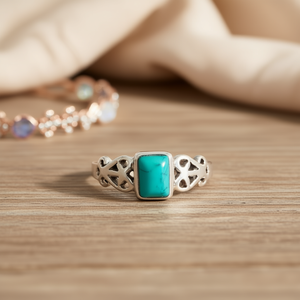 แหวนแฟชั่นดีไซน์เนอร์สีเทอร์ควอยซ์ น้ำหนัก 3.2 กรัม - Product Image 3