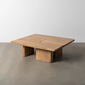 Table basse minimaliste moderne en noyer naturel, facile à nettoyer, garantie 1 an, fabriquée au Rajasthan - Product Image 1