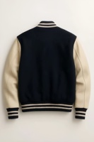 Chaqueta Bomber de Béisbol Varsity de Lana Sólida para Hombre, Personalizada, con Cuello Mandarín, Cortavientos Deportivo Ligero con Botones Delanteros