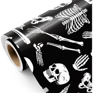 Mini Carta da Regalo a Forma di Scheletro 17 Pollici X 16,5 Piedi per Decorazioni di Halloween e Regali di Compleanno - Product Image 3