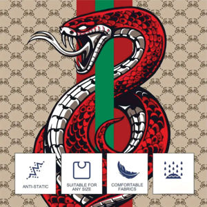 Capa de Peluquería con Estampado de Serpiente Roja, de Seda y Poliéster, Resistente al Agua, Antiestática, Cintura Ajustable, 140cm X 160cm - Product Image 5