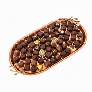 Plateau de service ovale attrayant pour chocolats et bonbons, bol de service en cuivre de qualité supérieure, présentoir à desserts, fournisseurs en gros - Product Image 1