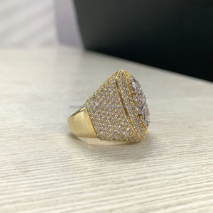 Bague rappeur en or massif personnalisée pour hommes, multi moissanite, diamant plaqué or pour mariage ou fiançailles, cadeau d'anniversaire - Product Image 5