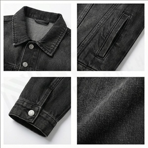 Personnalisé vente en gros vêtements classiques de haute qualité 2025 nouveau style de mode hiver hommes veste en jean décontracté solide avant Logo - Product Image 4