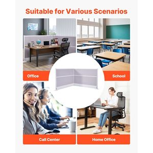 Confezione da 2 Divisori per Ufficio 183x122 cm, Pareti Divisorie per Postazioni di Lavoro in PET, Coperture per Prese Elettriche, Postazione di Lavoro Migliorata - Product Image 6