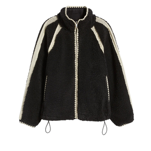 Veste en polaire sherpa pour femme, fermeture éclair intégrale, manteau d'hiver chaud, veste décontractée pour l'extérieur, logo personnalisé, vente en gros OEM - Product Image 3