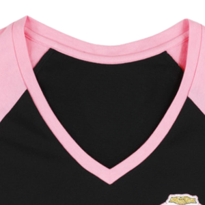 Camiseta AKA Black Pink con cuello en V para mujer, camiseta informal y elegante de tela suave de manga corta para uso diario - Product Image 6