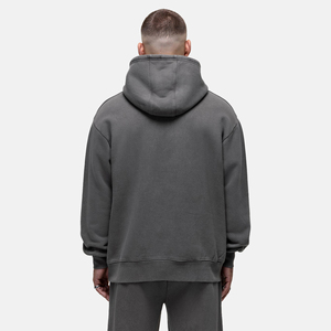 Sweat-shirt à capuche oversize pour homme en polaire, couleur unie, décontracté, pour l'automne, coupe classique, avec poches, en polyester tricoté, 370g, effet bouffant - Product Image 6