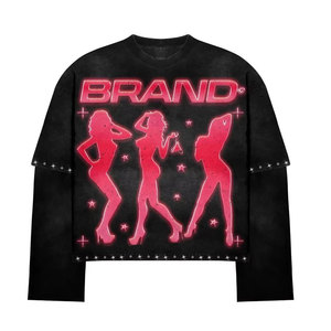 FREEZY APPARELS T-shirt noir à manches courtes pour homme, logo imprimé numériquement sur le devant, motif silhouette rose, style streetwear, col rond, coupe ample - Product Image 6