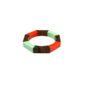 Bracelets en résine acrylique sculptée classiques, design unique orange et noir, motif floral fantaisie, bijoux unisexes, anniversaire femme - Product Image 6