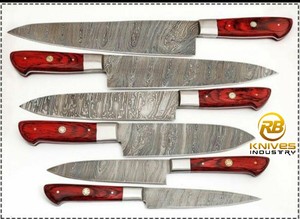 Ensemble de couteaux de cuisine en acier Damas faits à la main, ensemble de couteaux de chef professionnels, couteaux de cuisine à manche personnalisé, couteaux de cuisine OEM - Product Image 2