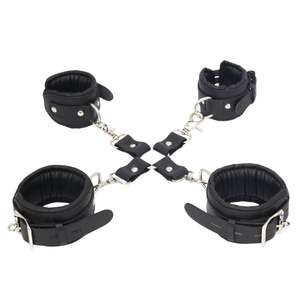 <b>Leather</b> <b>Wrist</b> <b>Cuffs</b> Pair with Riveted Design Steel Buckle 4.5cm Width - Product Image 2