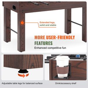 Tavolo da Calcio Balilla Standard da 55 Pollici per Interni, per Sala Giochi Domestica e Familiare - Product Image 4